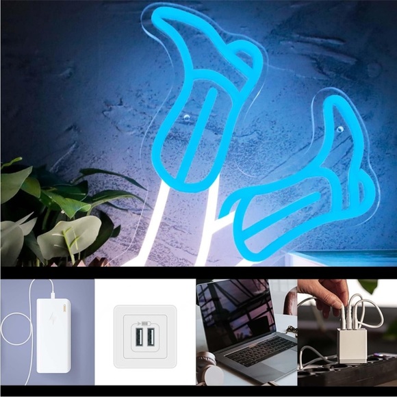 Neon Cowgirl Boot Blue White Bday Party Wall Indoor Outdoor Gift Light LED Decor - Picture 4 of 7